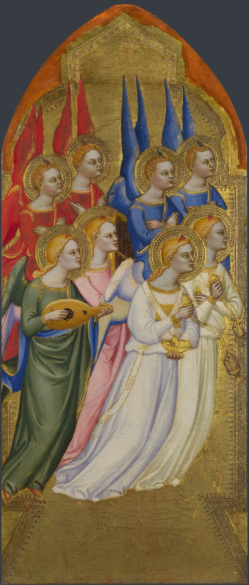 Séraphins, querubins e anjos adoradores - Jacopo di Cione