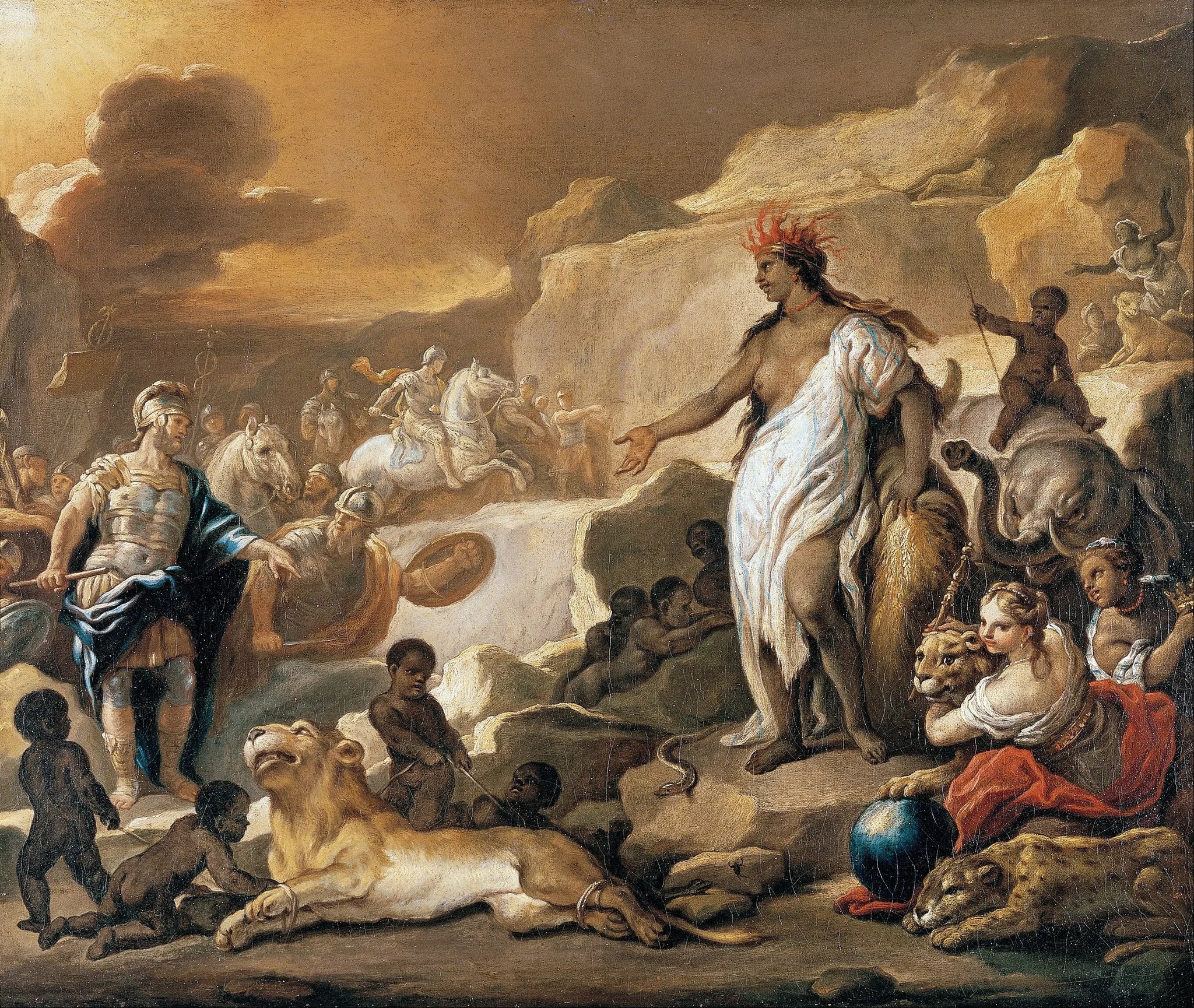 Série des quatre parties du monde. Afrique - Luca Giordano image 1 copie peinte à la main à l’huile