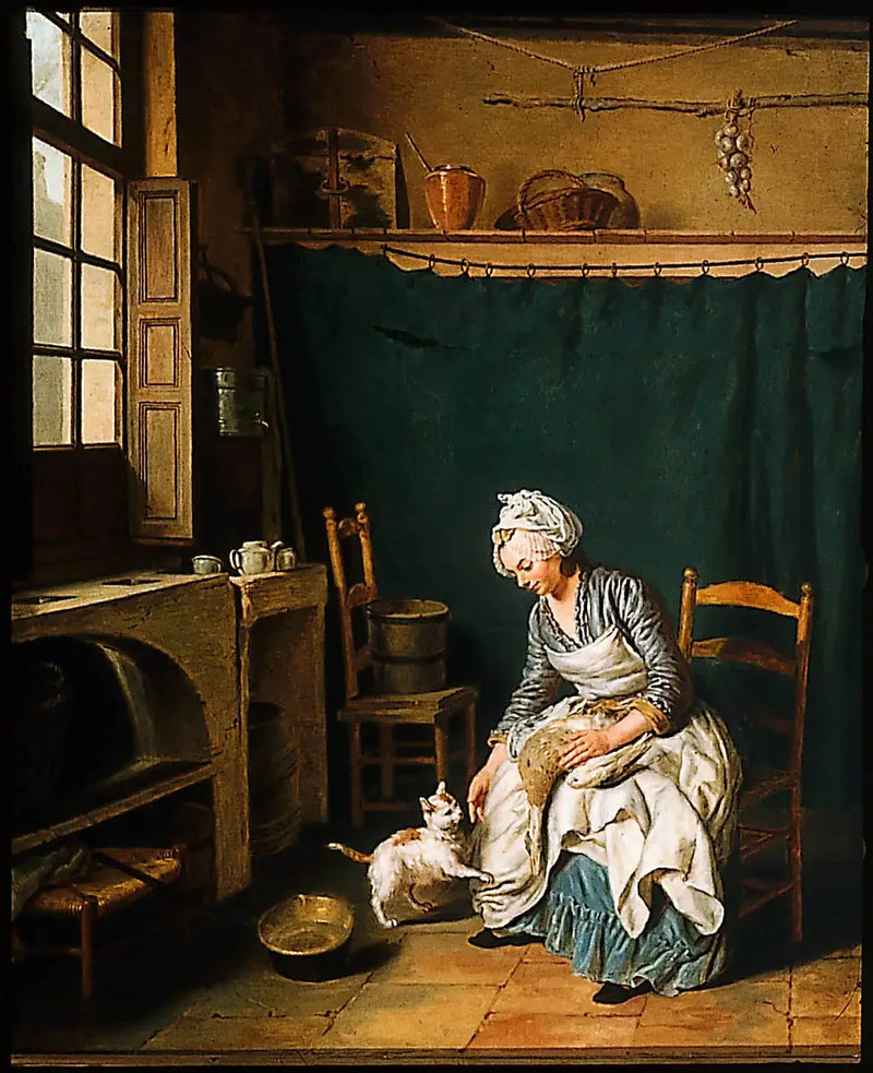 Servante desossando um frango - Nicolas-Bernard Lepicié