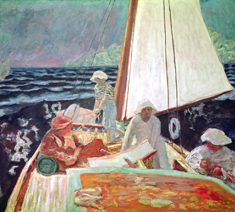 Signac e seus amigos no barco - Pierre Bonnard