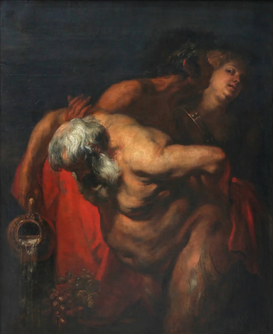 Silène bêbado apoiado por um fauno e uma bacante - Antoine van Dyck