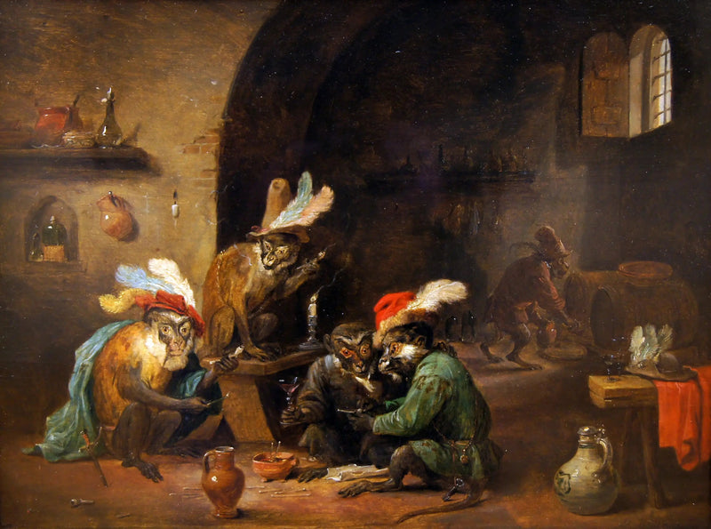Macacos fumantes - David Teniers, o Jovem