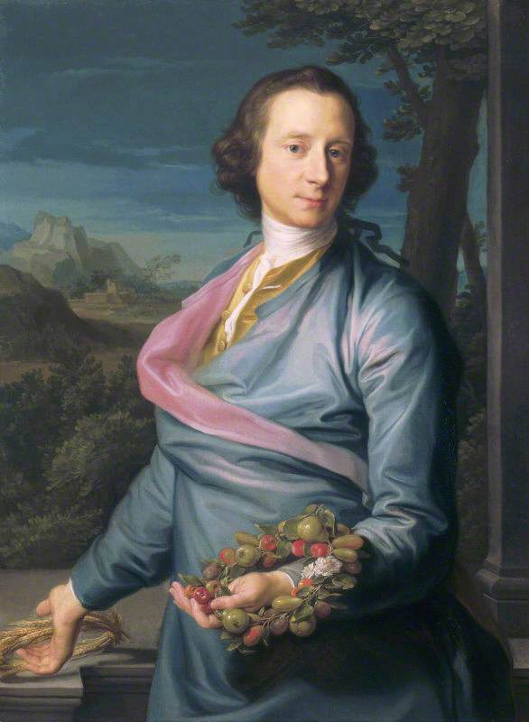 Sir Matthew Fetherstonhaugh, 1º baronete, deputado (1714-1774) com coroas de frutas e milho - Pompeo Batoni