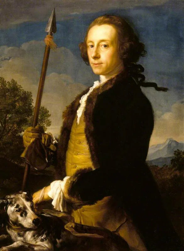 Sir Matthew Fetherstonhaugh, 1º baronete, deputado (1714-1774) como caçador com uma lança de javali - Pompeo Batoni