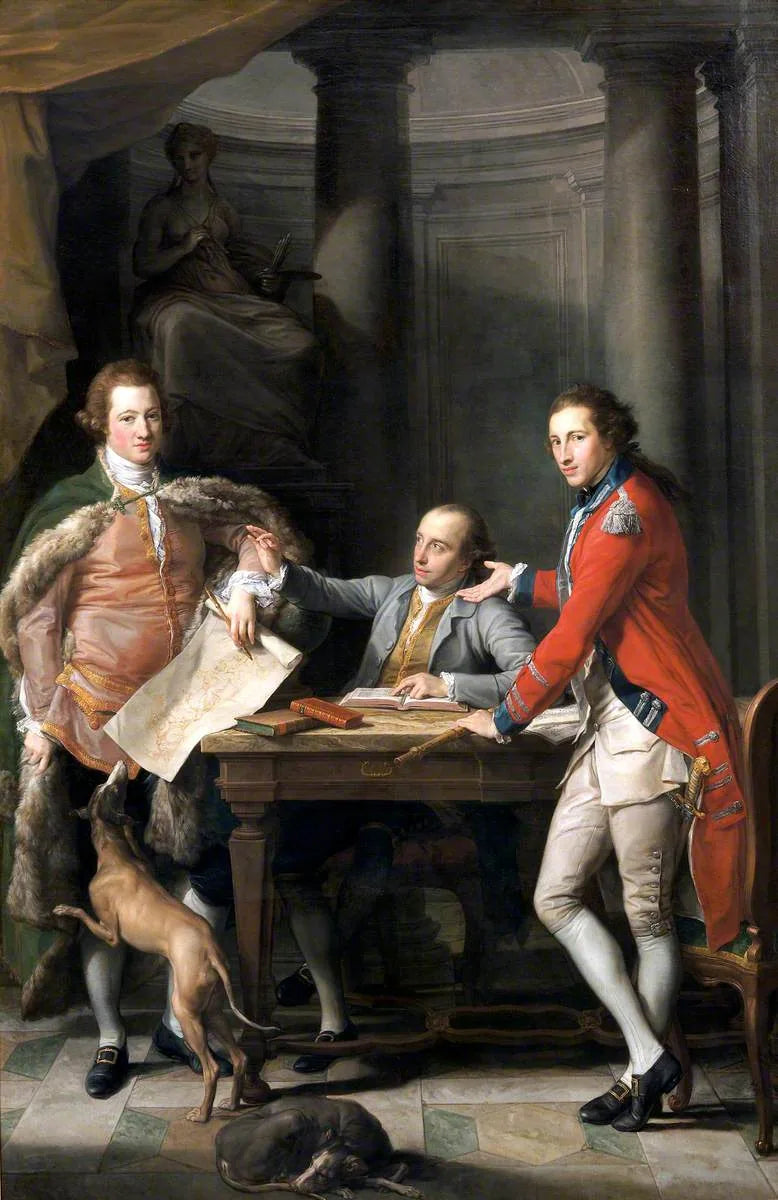 Sir Watkin Williams-Wynn (1749–1789), 4º baronete, Thomas Apperley (1734–1819) e o capitão Edward Hamilton - Pompeo Batoni