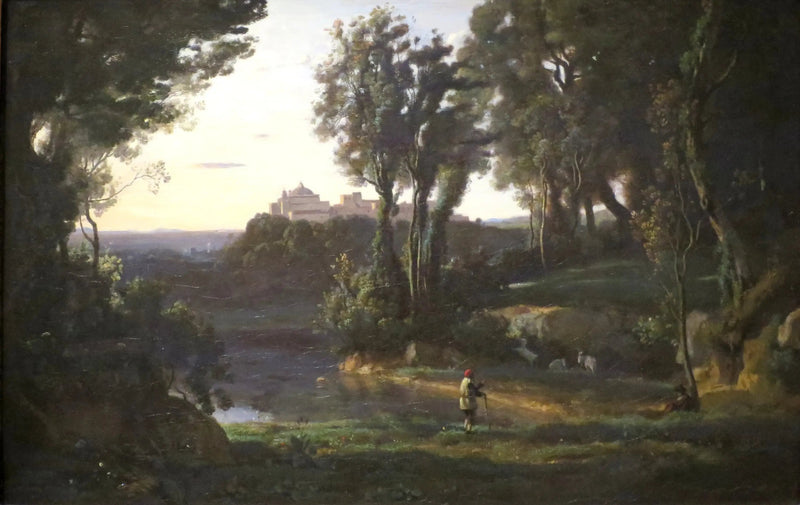 Site da Itália com a igreja de Ariccia - Jean-Baptiste Camille Corot