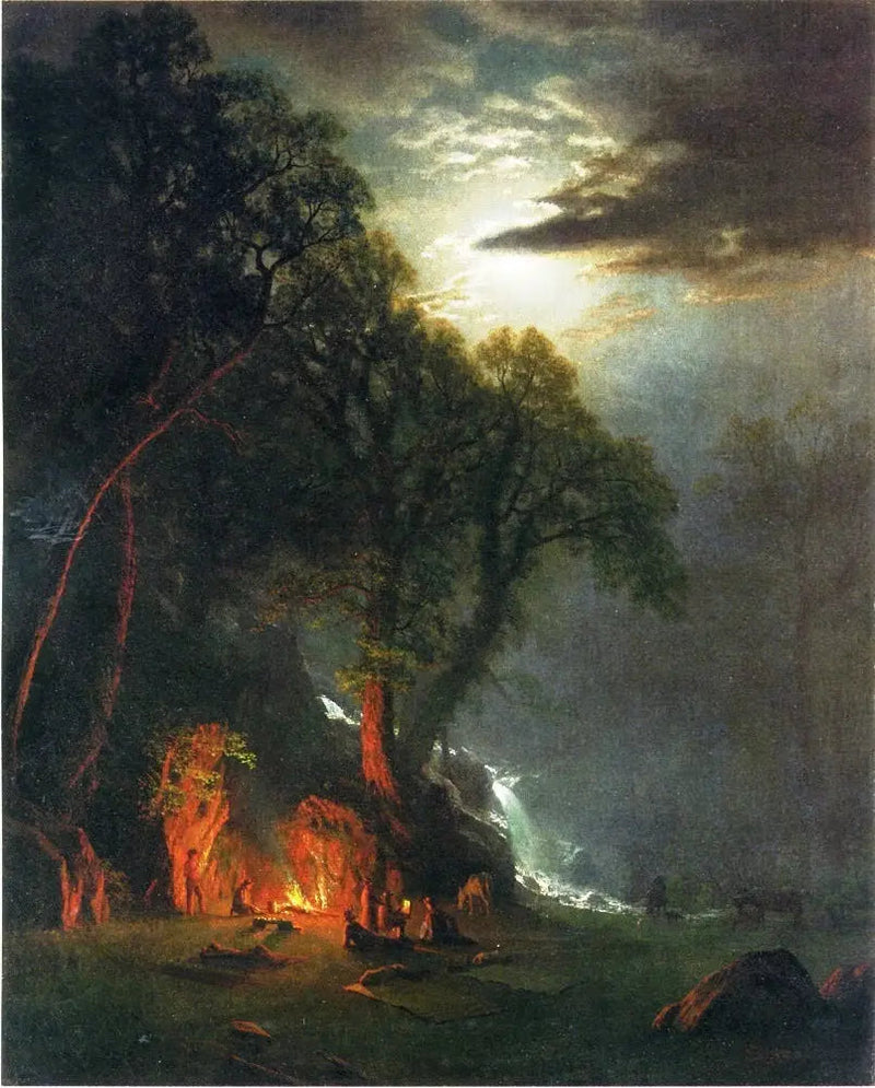Local de fogueira, Yosemite - Albert Bierstadt