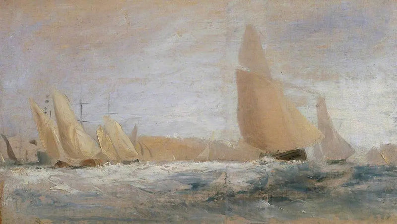 Esboço para 'Castelo de East Cowes, a Regata Batendo ao Vento' Nº 1 - J. M. W. Turner