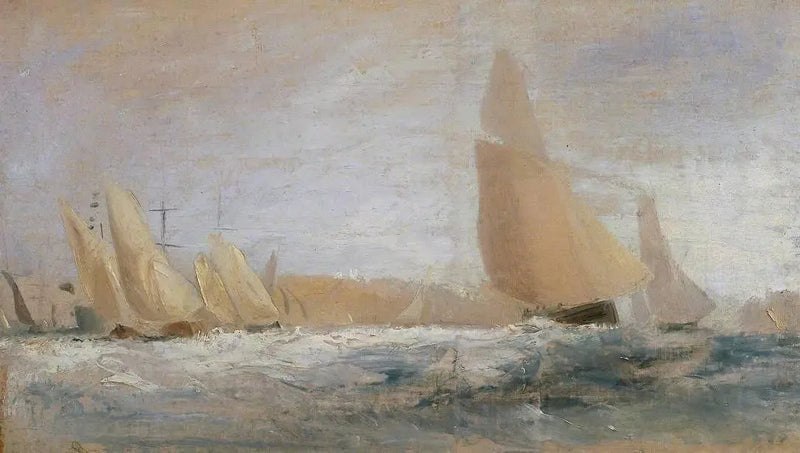 Esboço para 'Castelo de East Cowes, a Regata Batendo ao Vento' Nº 1 - J. M. W. Turner