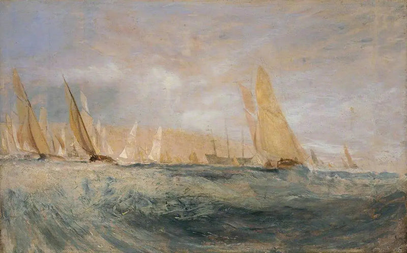 Esboço para 'Castelo de East Cowes, a Regata Batendo ao Vento' Nº 3 - J. M. W. Turner