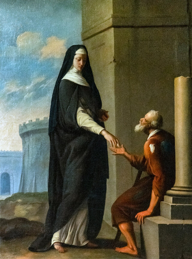 Irmã carmelita dando esmola - Eustache Le Sueur