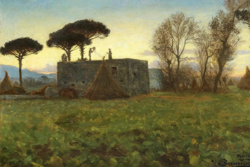 Noite em Pompeia. - H. A. Brendekilde