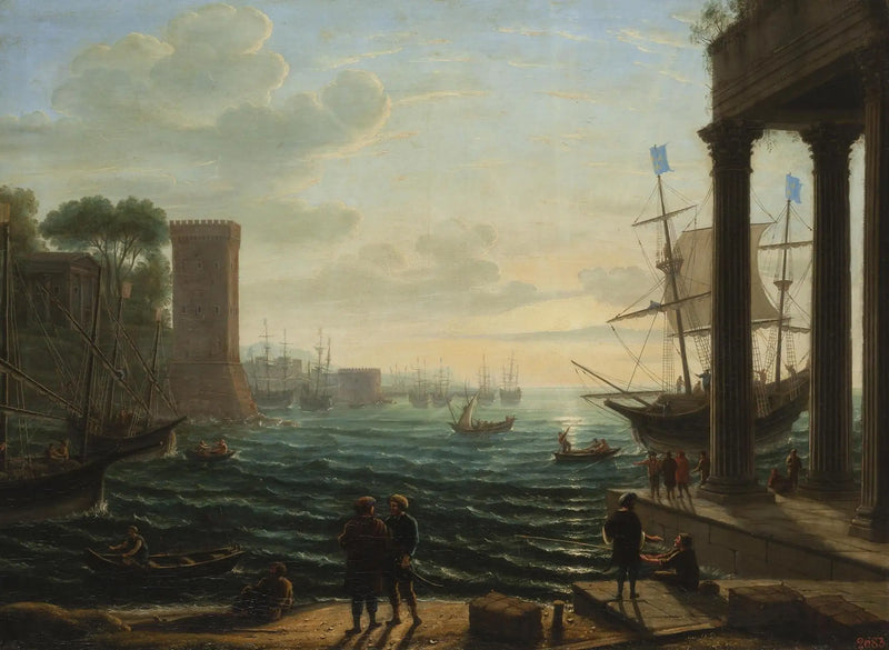 Noite no porto - Claude Lorrain