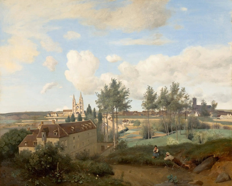 Soissons visto da fábrica de M. Henry - Jean-Baptiste Camille Corot