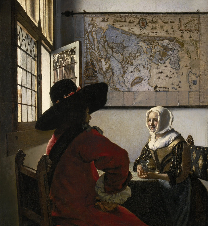Soldado e jovem garota sorridente - Johannes Vermeer