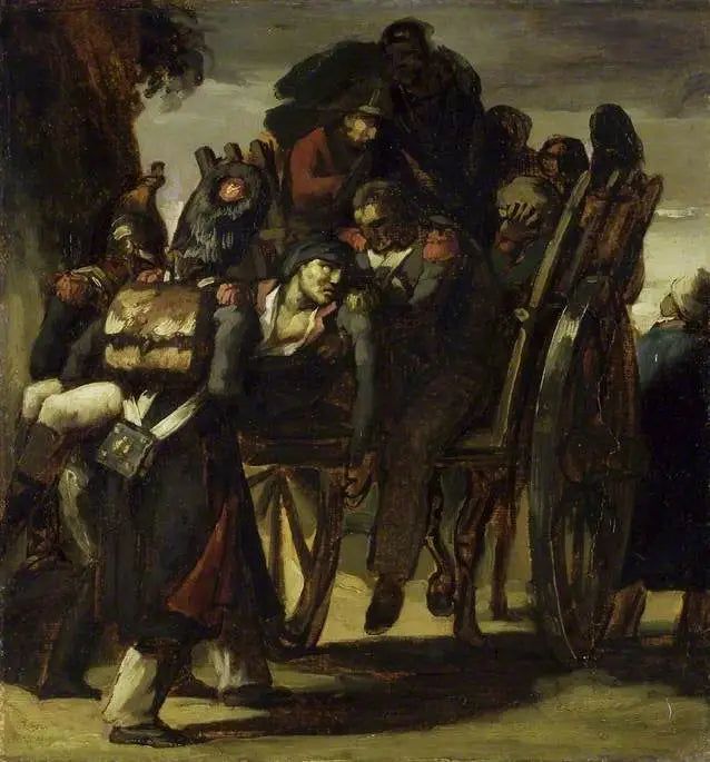 Soldados feridos em uma carroça - Théodore Géricault