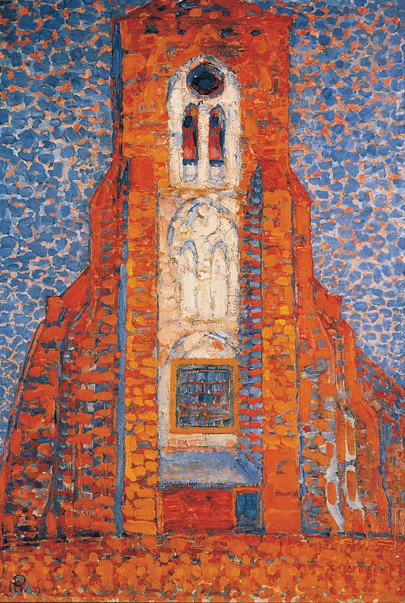 Sol, Igreja de Zelândia; Fachada da igreja de Zoutelande - Piet Mondrian