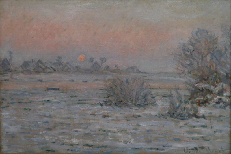 Sol de inverno em Lavacourt W557 - Claude Monet