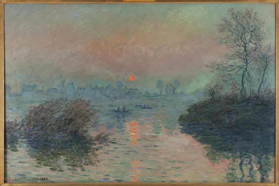 Pôr do sol sobre o Sena em Lavacourt, efeito de inverno - Claude Monet