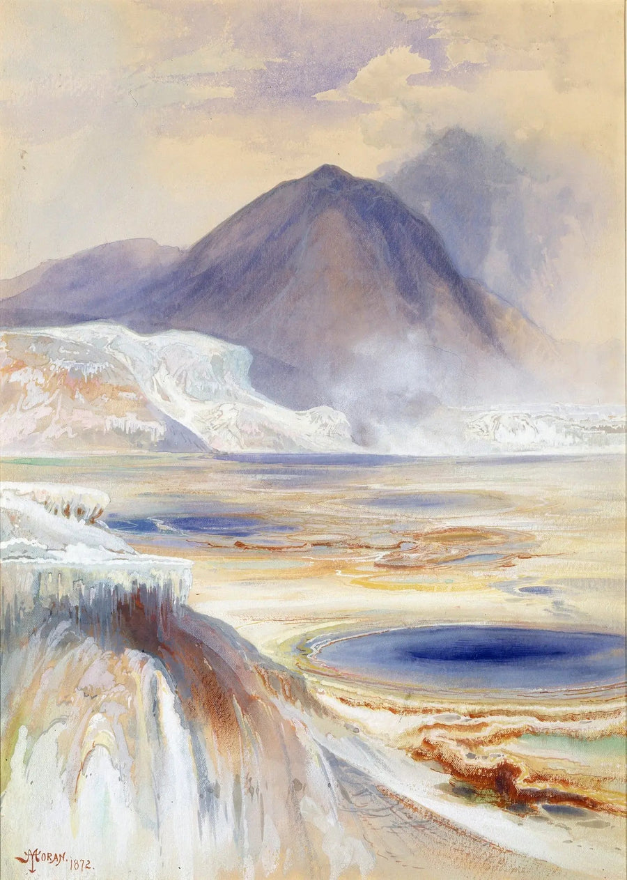 Fontes termais de Mammoth, Yellowstone - Thomas Moran