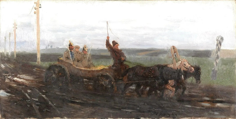 Sob boa guarda. Em uma estrada de venda - Ilya Repin