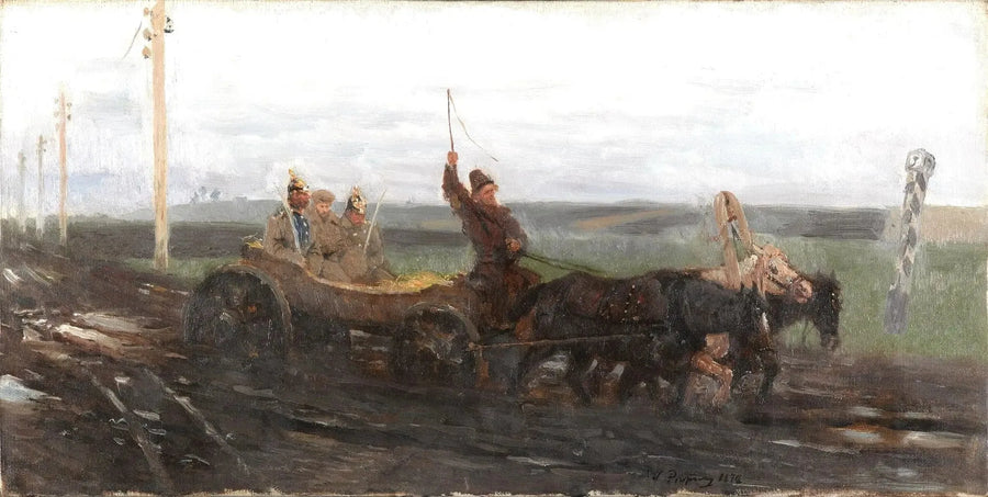 Sob boa guarda. Em uma estrada de venda - Ilya Repin