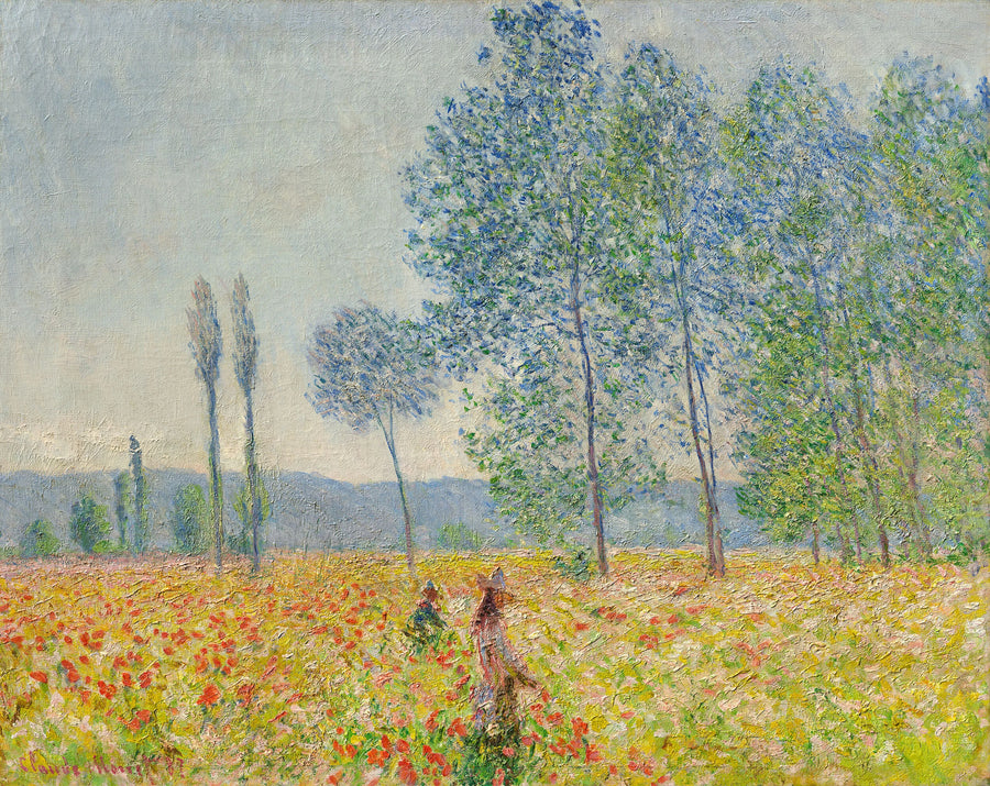 Sob os choupos, efeito de sol - Claude Monet