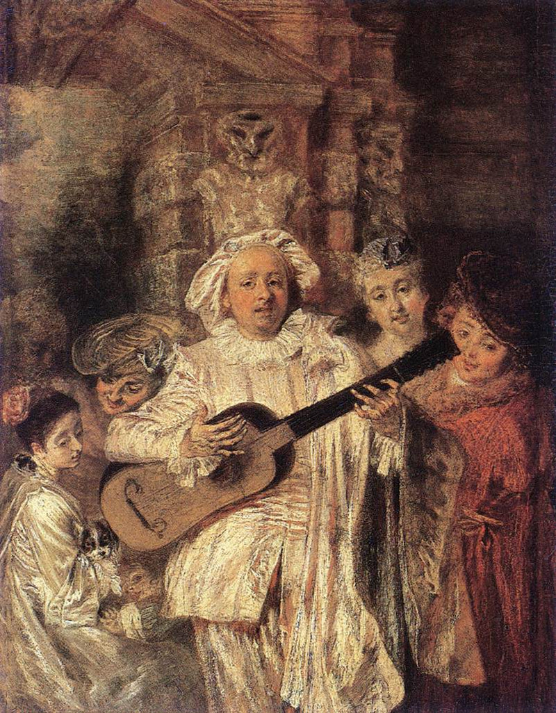 Sob um traje de Mezetin - Antoine Watteau