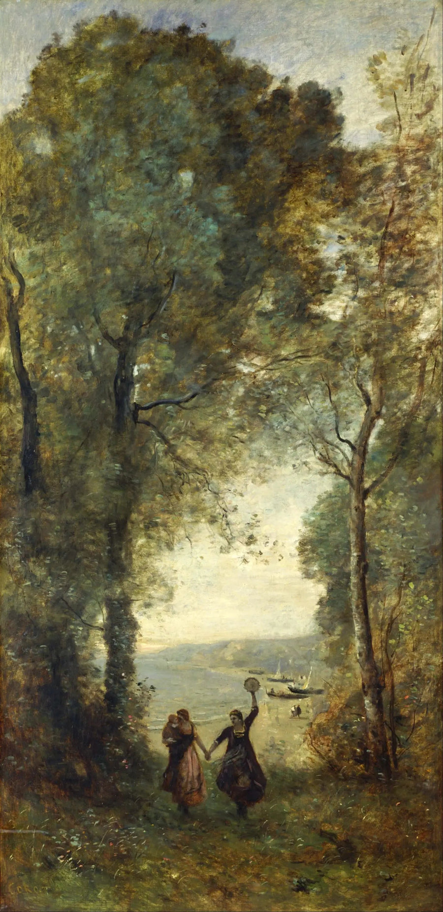 Lembrança da praia de Nápoles - Jean-Baptiste Camille Corot