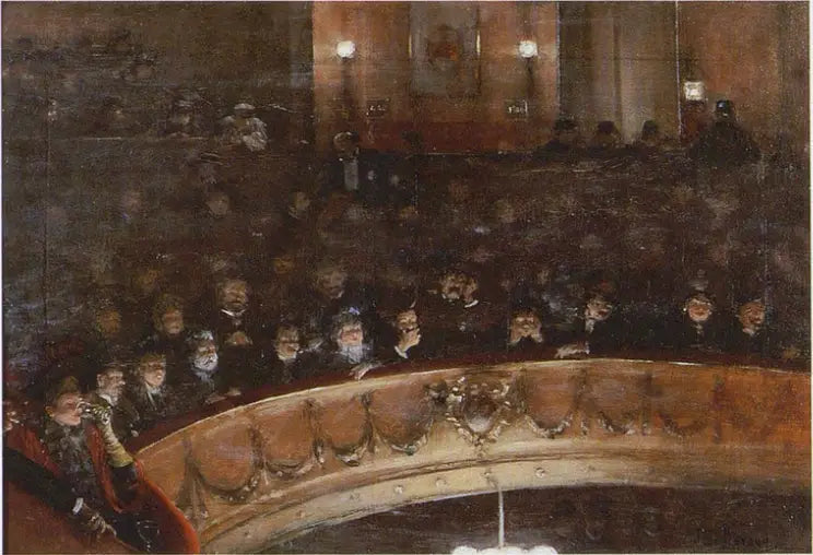 Espectadores nos assentos do balcão - Jean Béraud