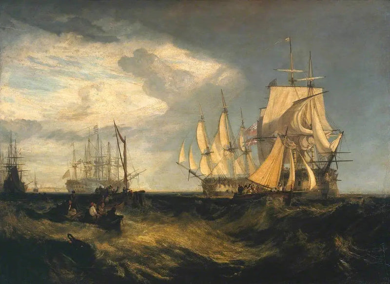 Spithead: Dois Navios Dinamarqueses Capturados Entrando no Porto de Portsmouth - J. M. W. Turner