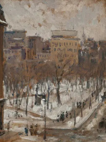 Praça em Paris, tempo de neve - Gustave Caillebotte