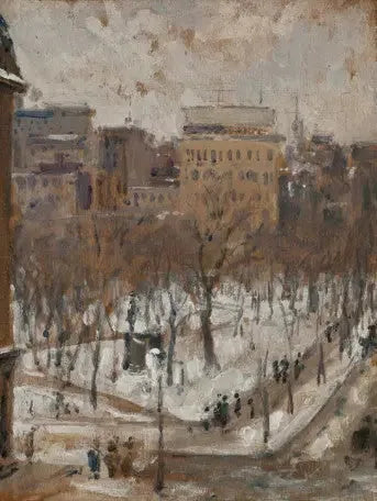 Praça em Paris, tempo de neve - Gustave Caillebotte