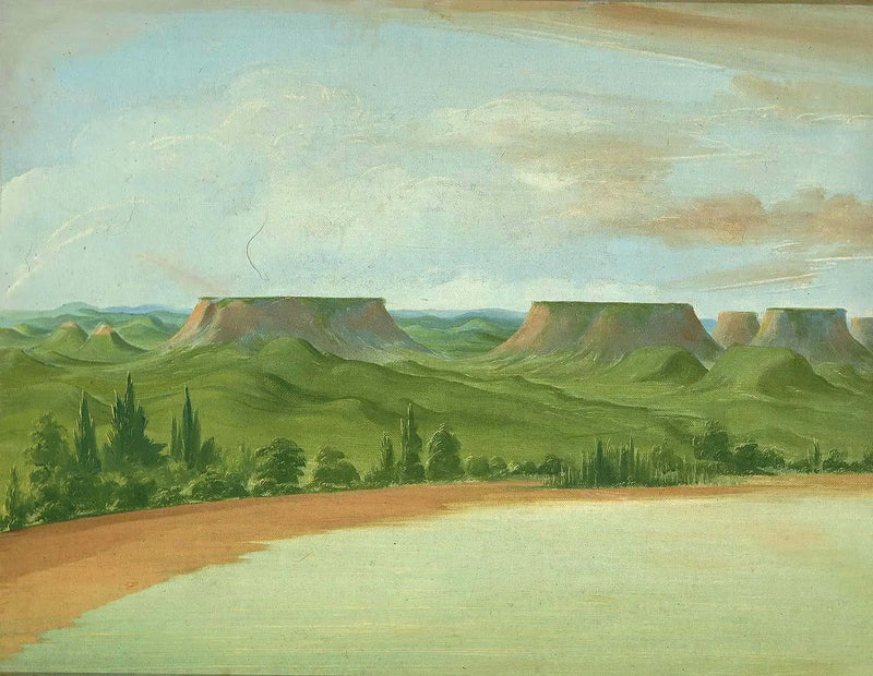 Quadrados das Colinas, a 1.200 milhas acima de Saint-Louis - George Catlin