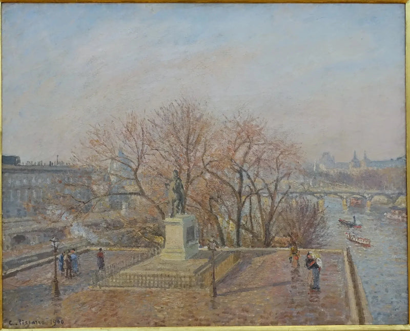 Estátua de Henrique IV, manhã, sol de inverno - Camille Pissarro
