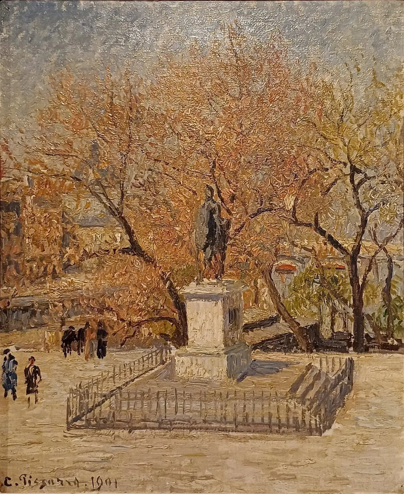 Estátua de Henrique IV, início da primavera - Camille Pissarro