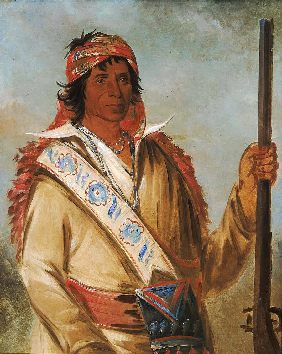 Steeh-tcha-kó-me-co, Grande Rei (chamado Ben Perryman), um chefe - George Catlin