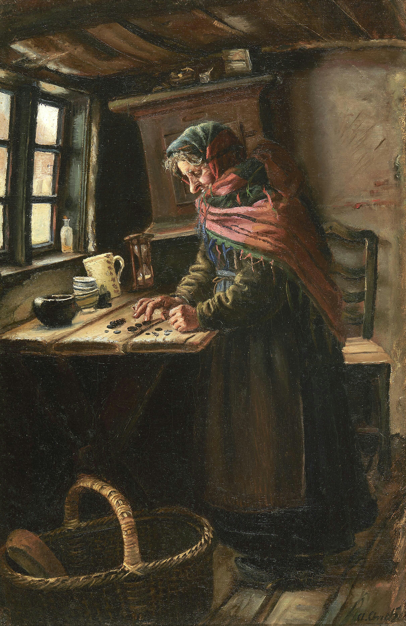 Stine Bollerhus conta o dinheiro ganho vendendo pão. E ela recomeça. - Anna Ancher