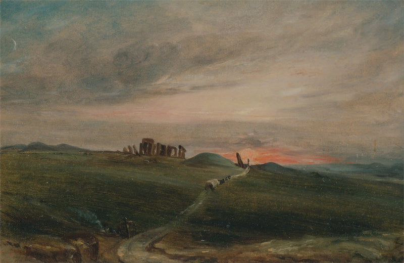 Stonehenge ao pôr do sol - John Constable