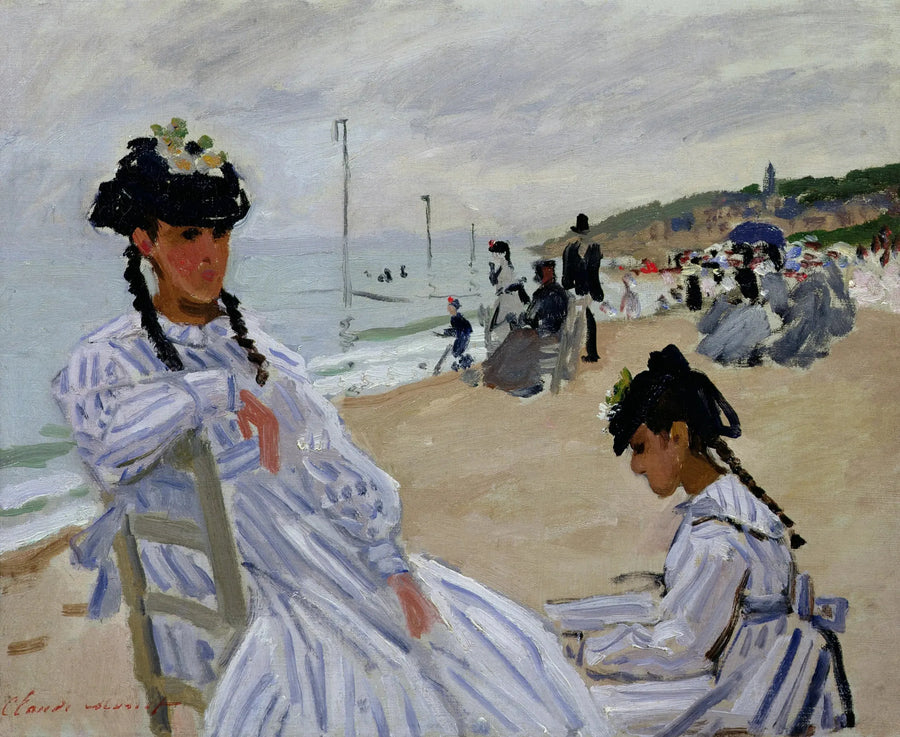 Na praia em Trouville - Claude Monet