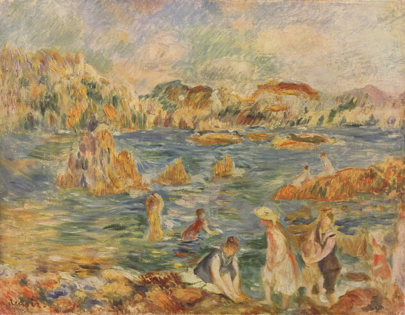 Na praia de Guernesey - Pierre-Auguste Renoir