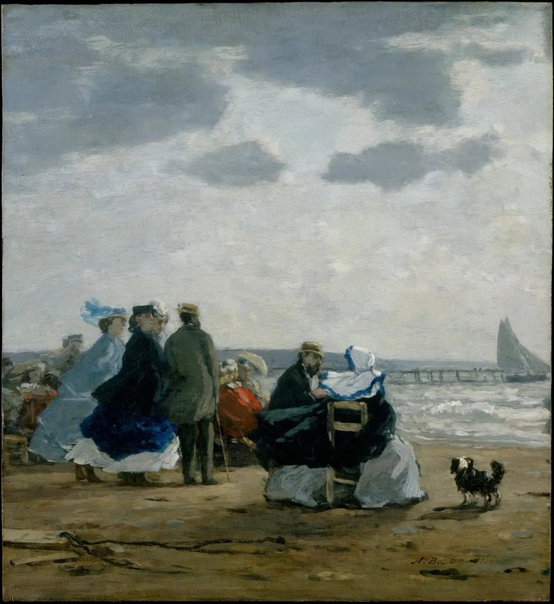 Na praia, Dieppe - Eugène Boudin