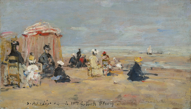 Na praia - Eugène Boudin