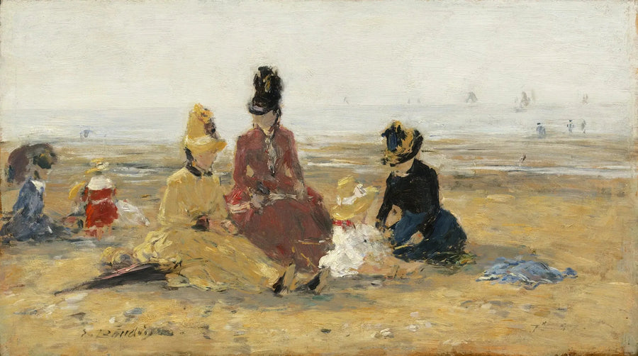 Na praia, Trouville - Eugène Boudin