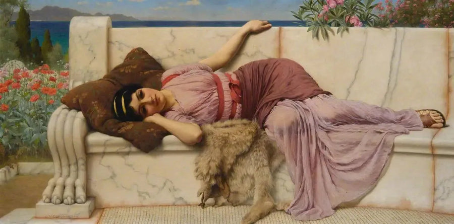 Na varanda - John William Godward