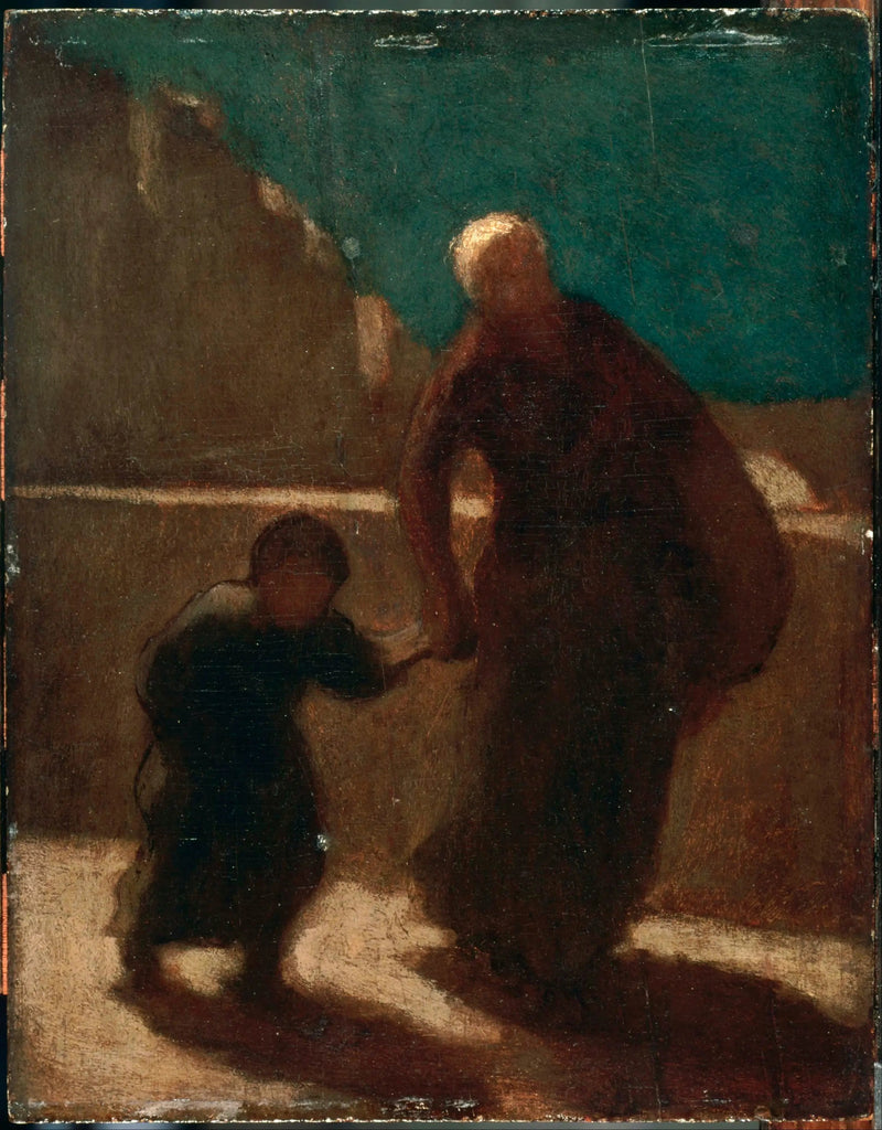 Sobre uma ponte à noite - Honoré Daumier