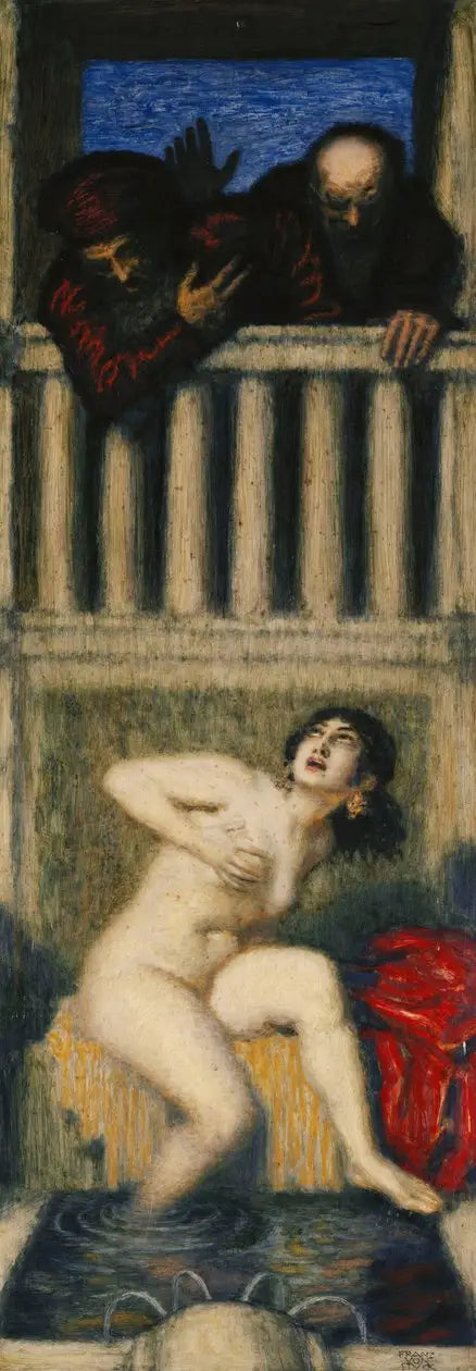 Suzanne et les deux vieillards - Franz von stuck image 1 tableau peint à l’huile sur toile