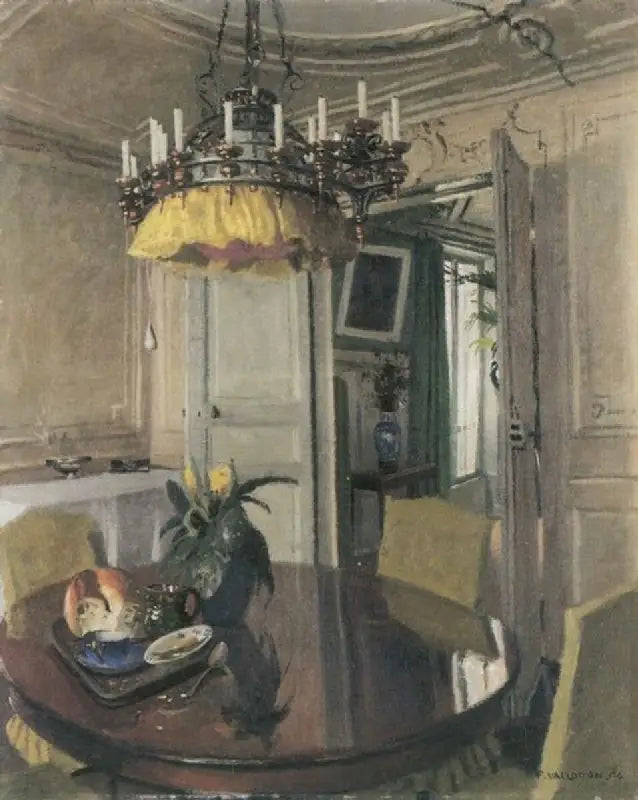 Mesa de jantar com buquê - Félix Vallotton