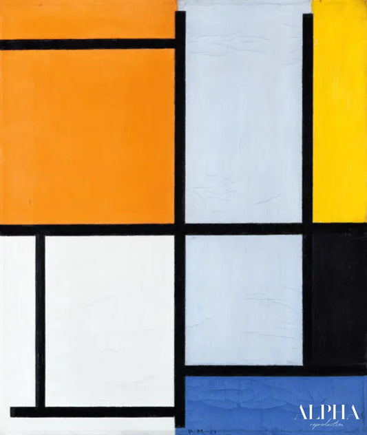 Tableau 3 avec l'orange - Mondrian - Reproductions de tableaux et peintures haut de gamme