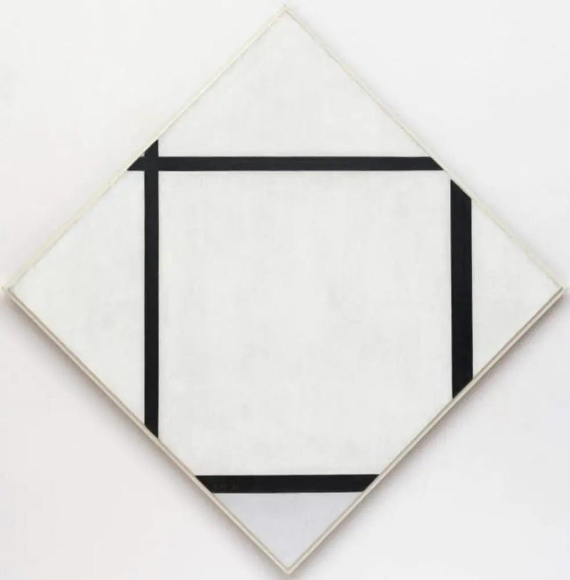 Quadro I: Losango de quatro linhas e cinza - Piet Mondrian